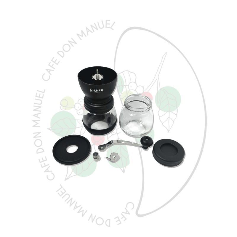 Moulin à café en verre<br>avec double récipient<br>Meules en céramique – Image 3