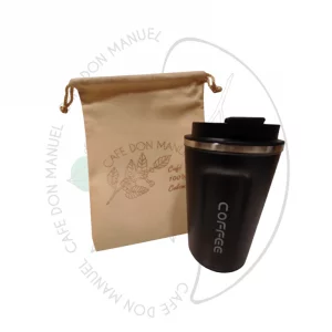 Mug thermo 380ml noir<br>Mug de Voyage<br>pour Café Chaud et Froid